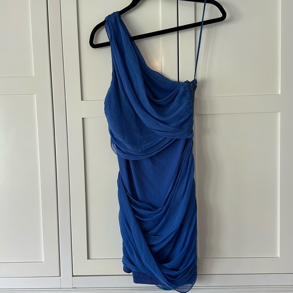 Alice & Olivia blue dress one shoulder